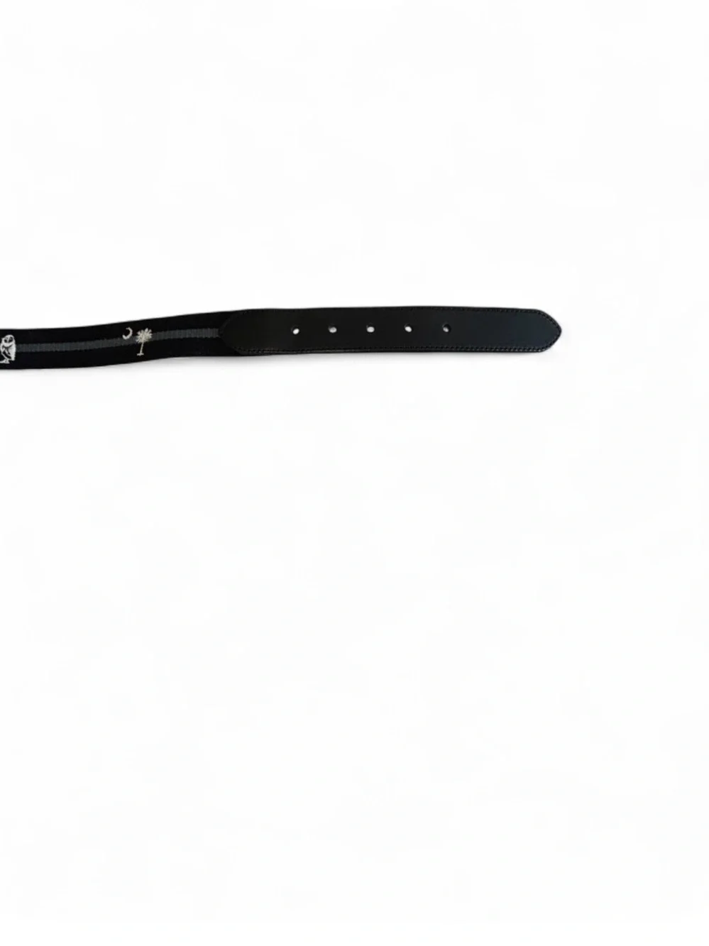 Men's Black Belt with Blue Stripe - Casual Webbing Strap